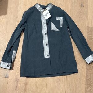 NWT Bob Mackie Charcoal Women’s Jacket/Tunic with Silver Accents size small